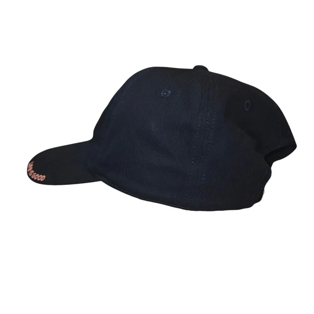 Life Is Good Navy Blue Embroidered Daisy Smiley Hat Youth Size M/L